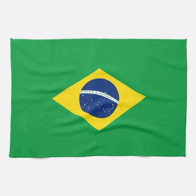 Brazil flag tea towel (Horizontal)