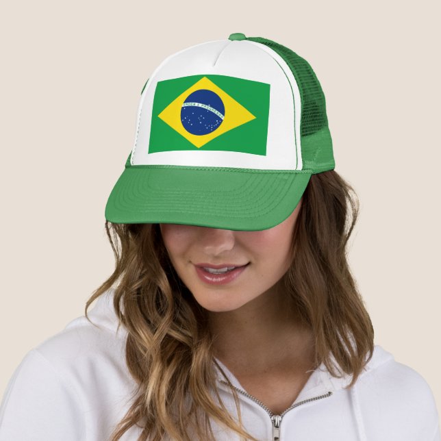 Brazil Flag World Cup 2022 Football Soccer Trucker Hat (In Situ)