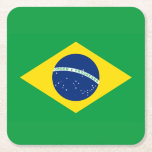 Brazil Flag World Cup 2026 Football Brasil Soccer Square Paper Coaster
