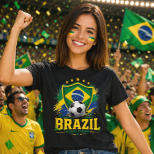 Brazil Football Brasil Soccer Fan Brazilian Pride T-Shirt