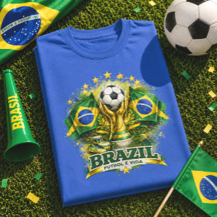 Brazil Football Brasil Soccer Fan Brazilian Pride T-Shirt