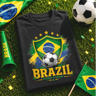Brazil Football Brasil Soccer Fan Brazilian Pride T-Shirt