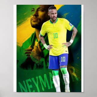 brazil football player neymar jr poster