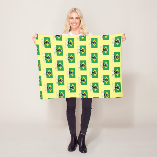 Brazil Football Soccer National Team  Fleece Blanket (In Situ)