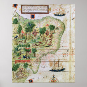 Brazil from the 'Miller Atlas' Poster