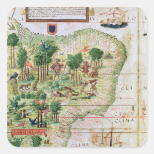 Brazil from the 'Miller Atlas' Square Sticker