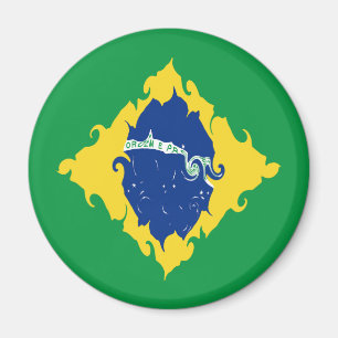 Brazil Gnarly Flag Magnet