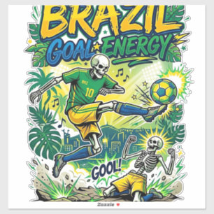 Brazil Goal Energy Skeleton Striker Nations Creati