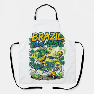 Brazil Goal Energy Skeleton Striker Nations Creati Apron