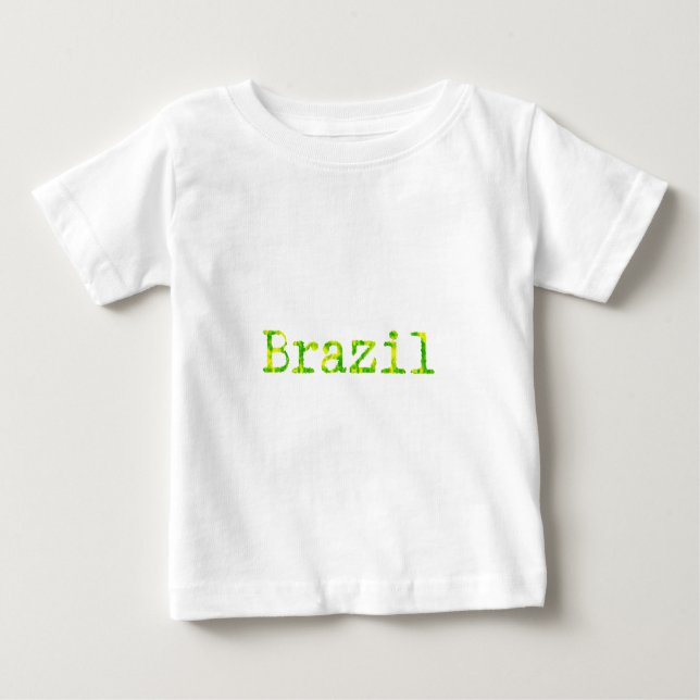 Brazil Green and Yellow Font Baby T-Shirt (Front)