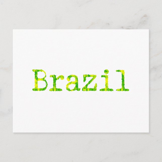 Brazil Green and Yellow Font Postcard (Front)