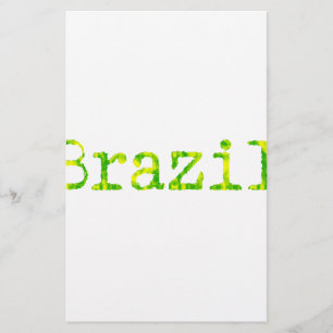 Brazil Green and Yellow Font Stationery