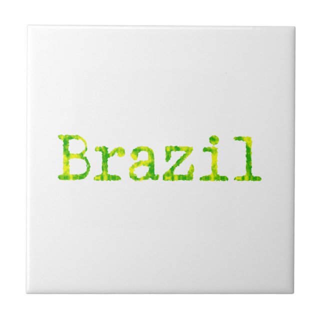 Brazil Green and Yellow Font Tile (Front)