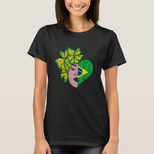 Brazil Half Heart Butterfly Brazilian Roots Brazil T-Shirt