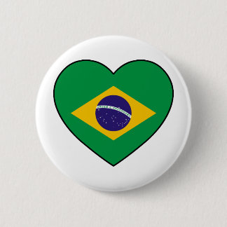 Brazil Heart Soccer 6 Cm Round Badge