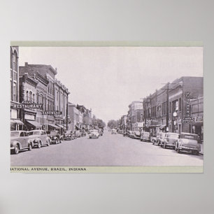 Brazil, Indiana National Avenue Poster