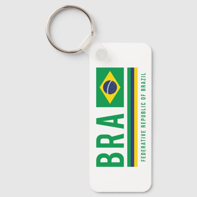 Brazil ISO Code-Alpha 3 Design Key Ring (Front)