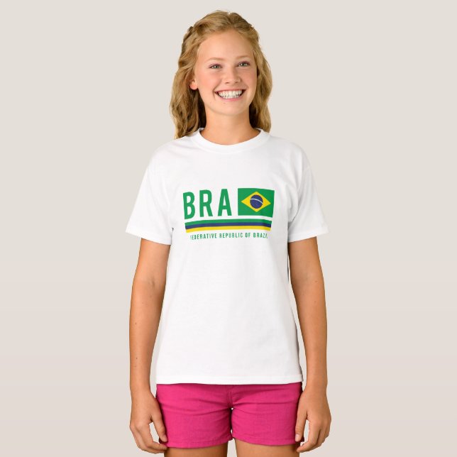 Brazil ISO Code-Alpha 3 Design T-Shirt (Front Full)