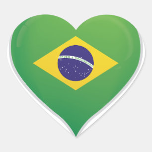 Brazil love flag pride heart sticker
