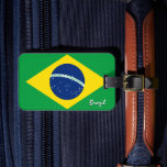 Brazil Luggage Tags, patriotic Brazilian Flag Tag<br><div class="desc">Luggage Tag: Brazilian Flag & Brazil holiday suitcase,  luggage tags - love my country,  travel,  national patriots / sports fans</div>