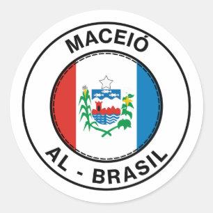 Brazil Maceio Alagoas AL Bandeira Stamp Classic Round Sticker