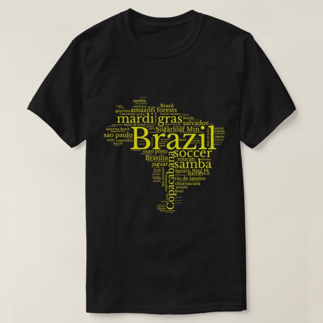 Brazil Map Brazilian Soccer Copacabana Brasil Men  T-Shirt (Design Front)
