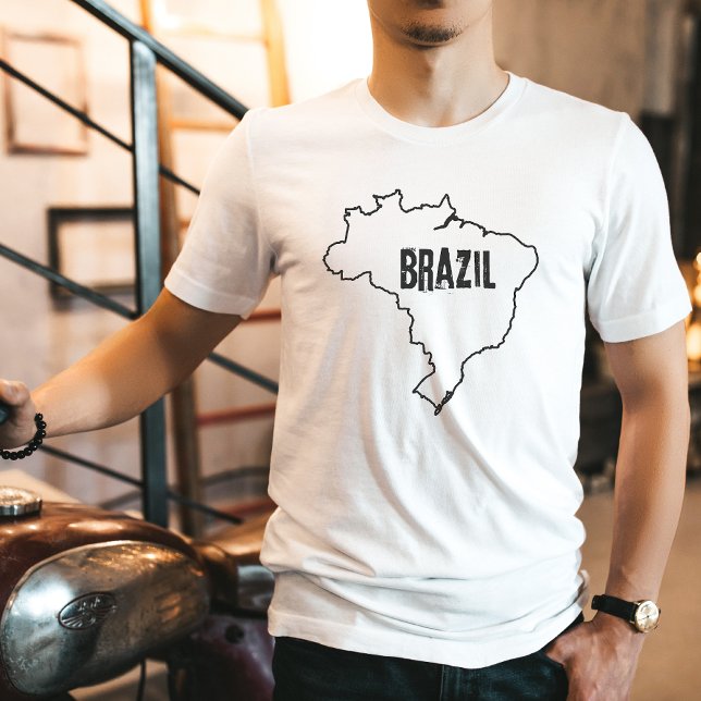 Brazil Map Country Shirt Brazilian Shape T-Shirt (Creator Uploaded)