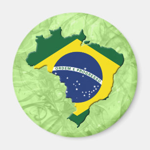 Brazil map magnet