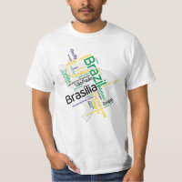 Brazil Map Silhouette City Names Word Cloud