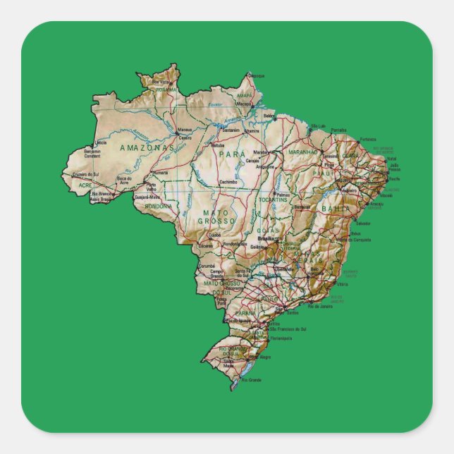 Brazil Map Sticker (Front)