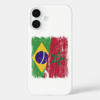 Brazil Morocco Half Flag Brazilian Moroccan
