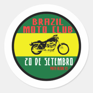 Brazil motion club classic round sticker