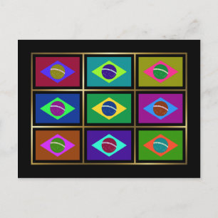 Brazil Multihue Flags Postcard