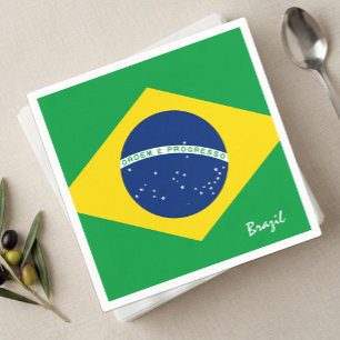 Brazil Napkins, Brazilian Flag party / sports Napkin