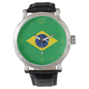 Brazil National Flag Elegant Patriotic Watch