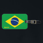 Brazil National Flag Patriotic Luggage Tag<br><div class="desc">Brazil National Flag Patriotic Luggage Tag with the Brazil flag printed over the one side of the tag. Country name written with the vibrant font is integrated in the design on the bottom. Text is fully customisable using "Customise it!" feature. Other side of the tag is reserved for your information....</div>