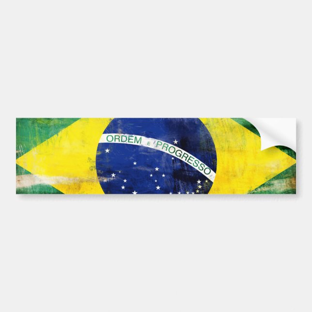 Brazil old flag bumper sticker (Front)
