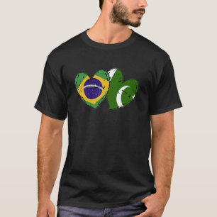Brazil Pakistan Heart Flags Brazilian Pakistani Cu T-Shirt