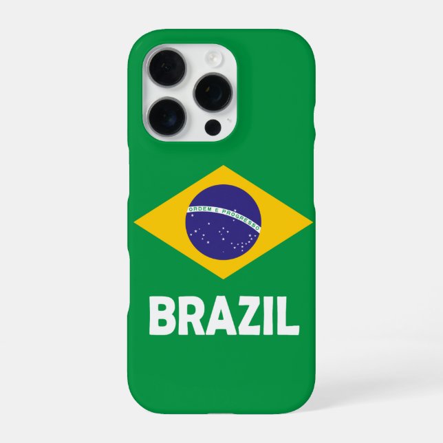 Brazil Patriotic National Flag Typography Graphic iPhone Case (Back)