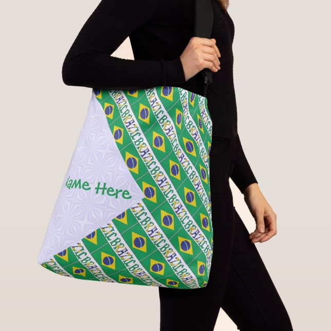 Brazil Personalised Tiled  Crossbody Bag (Close Up)