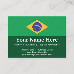 Brazil Plain Flag Business Card