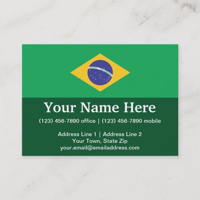 Brazil Plain Flag Business Card (Front)