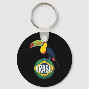 Brazil Pride Flag Brasil Toucan Soccer Ball Footba Key Ring