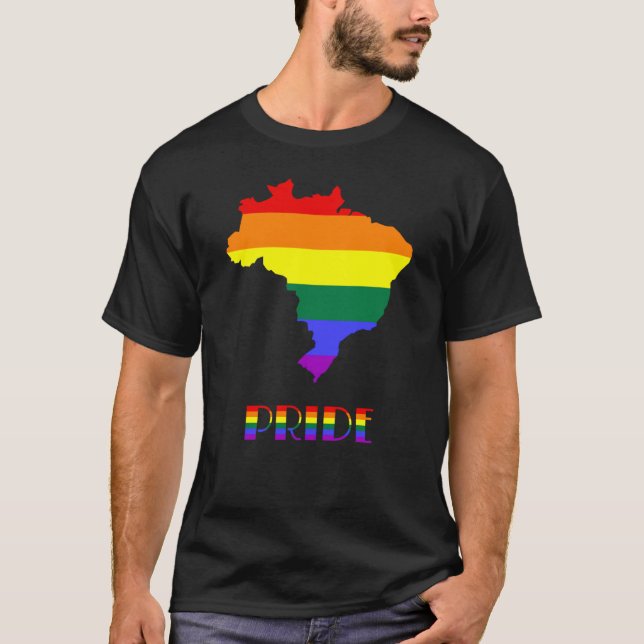 Brazil Pride LGBT Gay Pride Month Lesbian Unisex T-Shirt (Front)