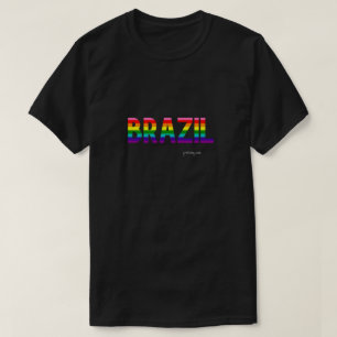 Brazil Pride T Shirt   Rainbow Flag 