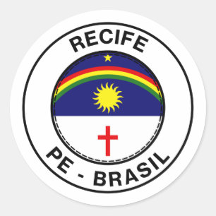 Brazil Recife Pernambuco PE Bandeira Stamp Classic Round Sticker