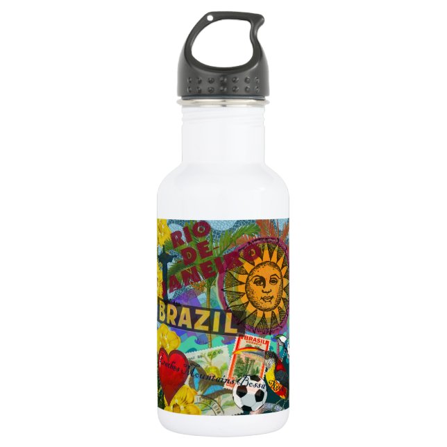 Brazil Rio de Janiero Sun Travel Colourful Art 532 Ml Water Bottle (Front)