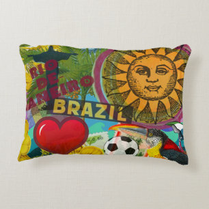 Brazil Rio de Janiero Sun Travel Colourful Art Decorative Cushion