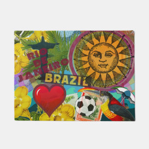 Brazil Rio de Janiero Sun Travel Colourful Art Doormat