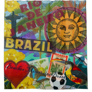 Brazil Rio de Janiero Sun Travel Colourful Art Shower Curtain